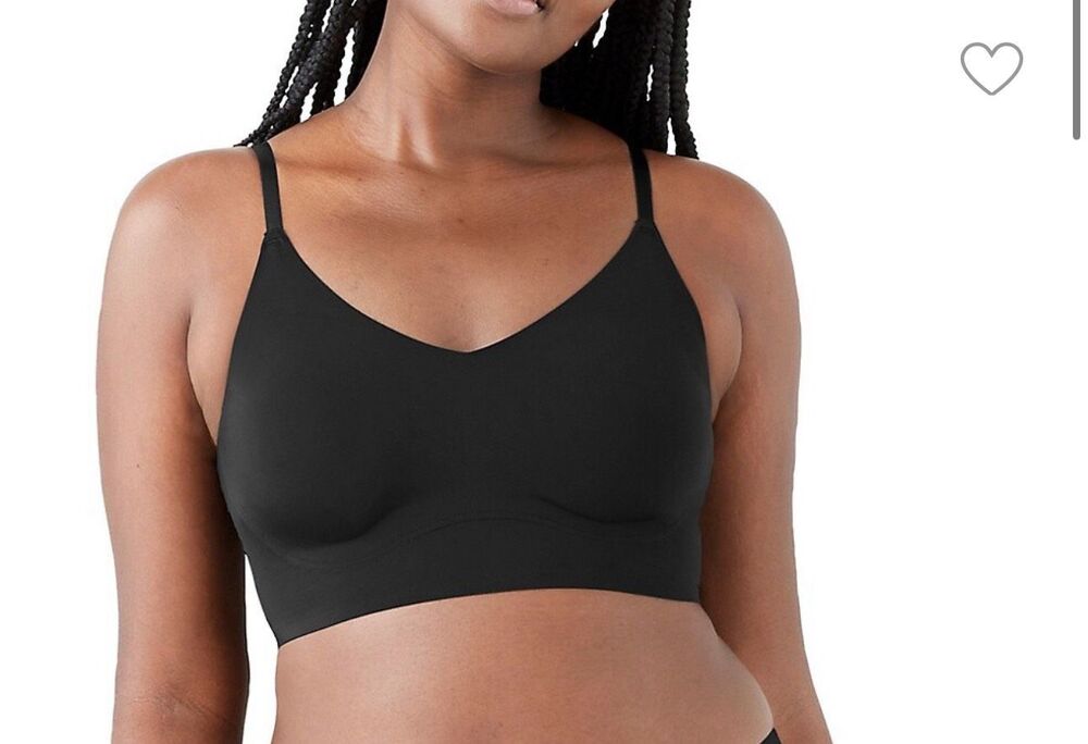 True & Co $58 True Body Lift Triangle Bra Wireless Adjustable Strap Black M NEW